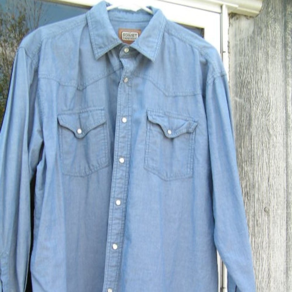 Schmidt XL blue denim men's shirt